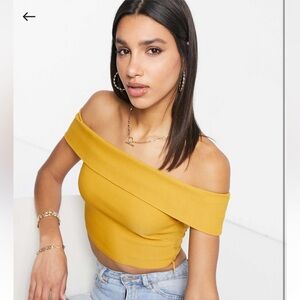 Off-Shoulder Mustard Top